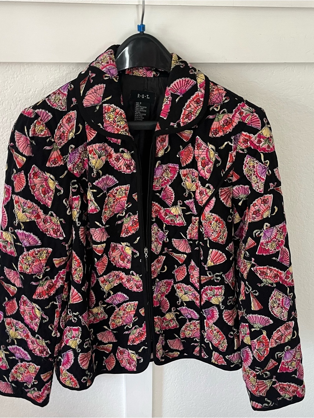 Vintage RQT Women's Small Quilted Fan Jacket.